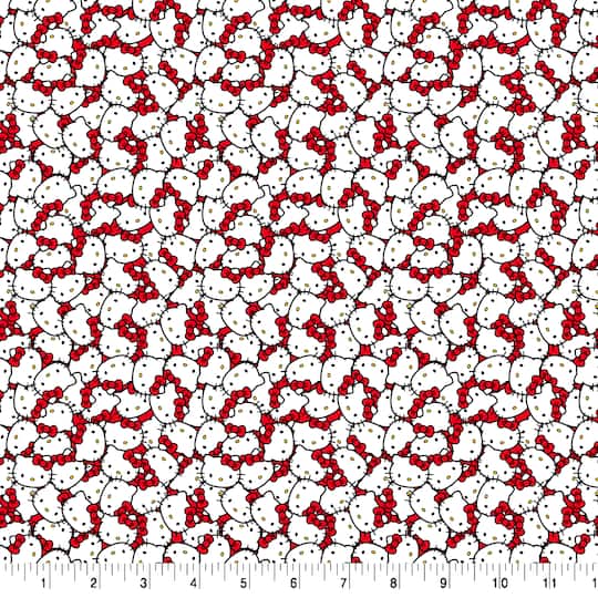 Hello Kitty® Packed Red Bow Cotton Fabric